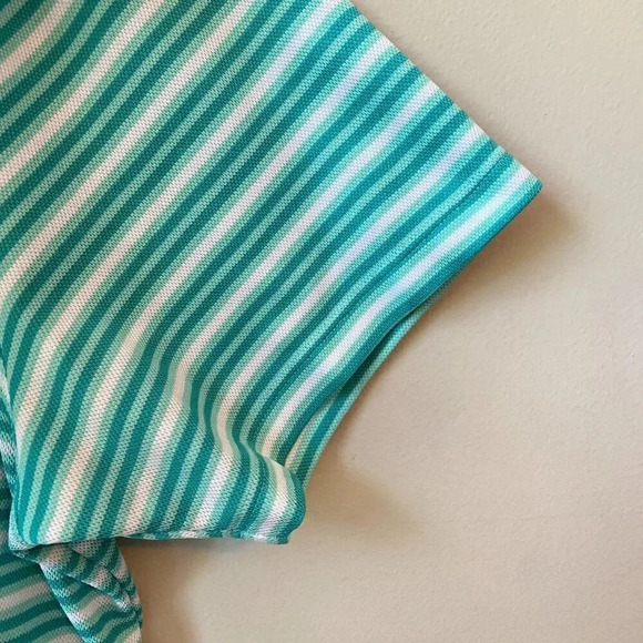 Nike Men's Size XL Short Sleeve Dri-FIT Victory Striped Golf Polo Shirt Aqua - Picture 9 of 16